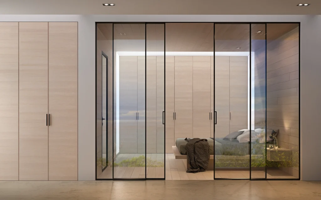 moderne lofttüren mit glas im exklusiven wohnraum